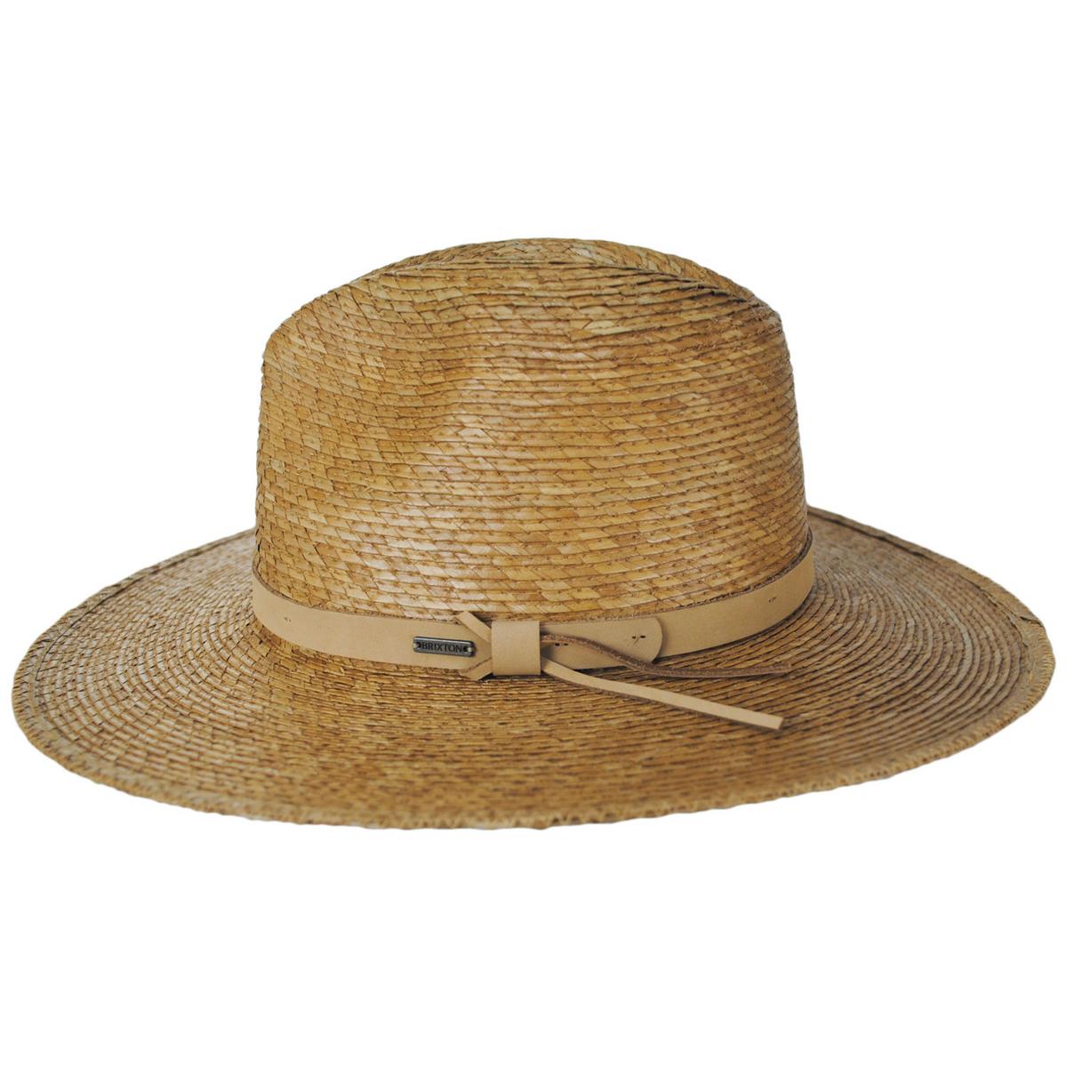 BRIXTON HATS | Field Proper Palm Straw Fedora Hat - Tan/Tan | 128337SS24 | profile | TAN/TAN