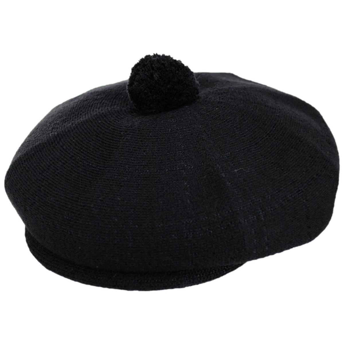 Kangol | New Heritage Pom-Pom Newsboy Cap | 160842 | lead | SOLID BLACK