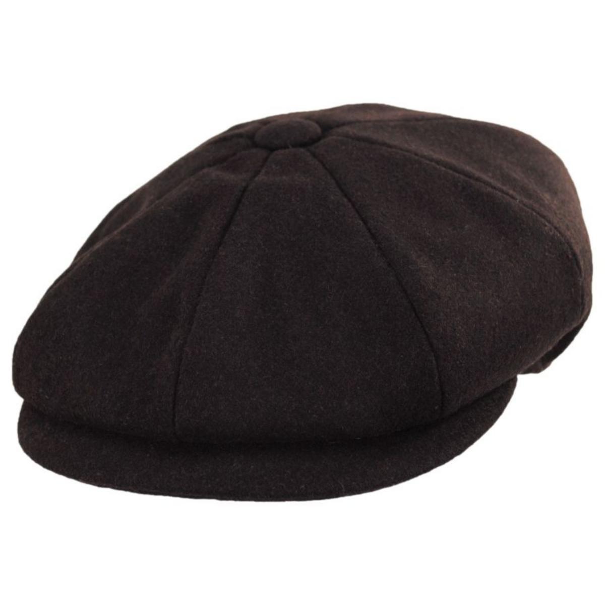 Jaxon Hats | Harlem Wool Blend Newsboy Cap | 167791 | lead | CHOCOLATE BROWN