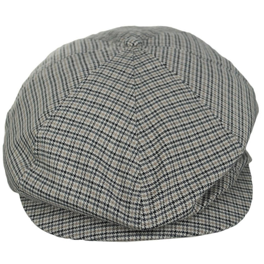 BRIXTON HATS | Brood Lightweight Houndstooth Plaid Newsboy Cap | 161569 | front | OFF WHITE/BLACK/GREY HOUNDSTOOTH