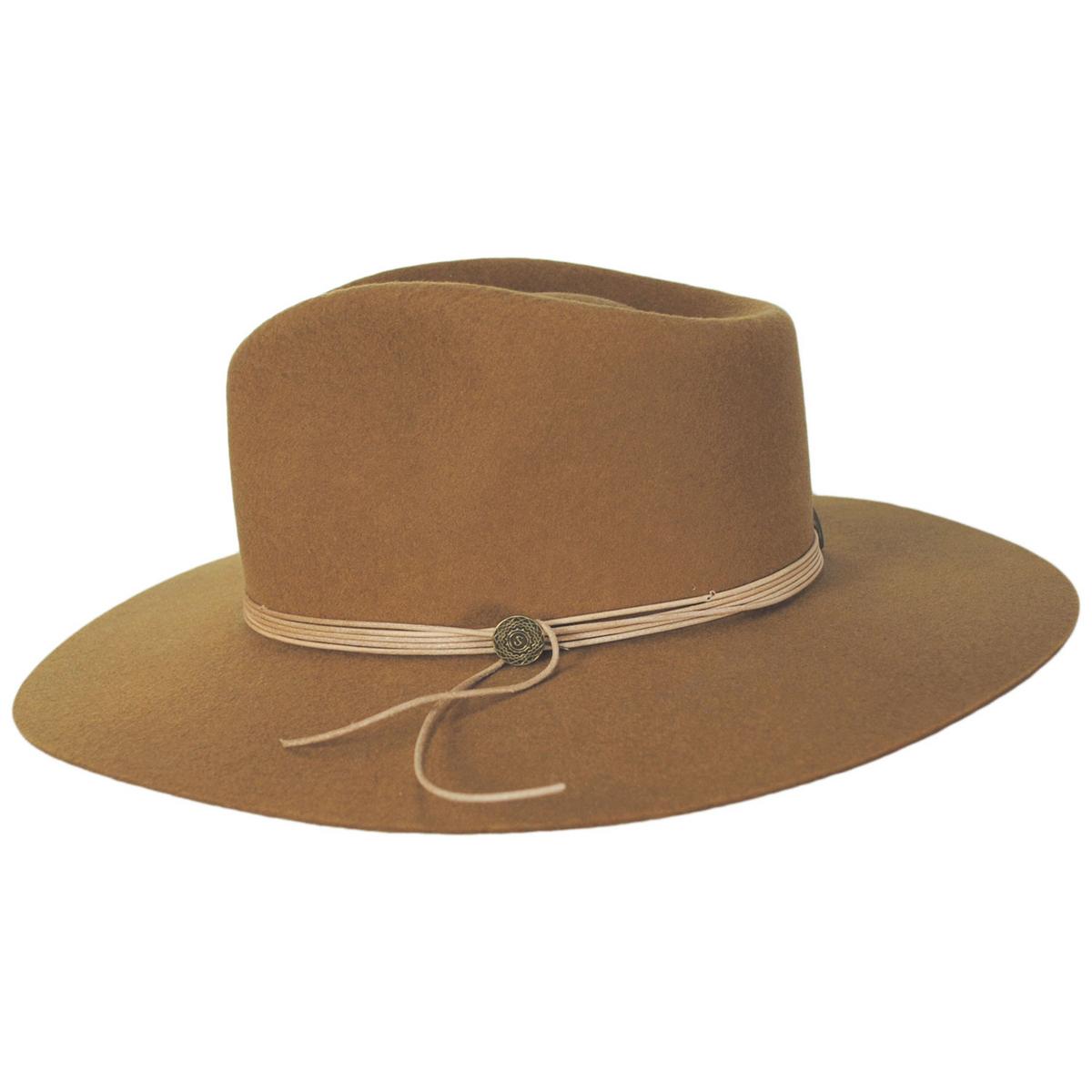 Stetson | Mind's Eye Wool Felt Rancher Fedora Hat | 130739 | profile | TOFFEE