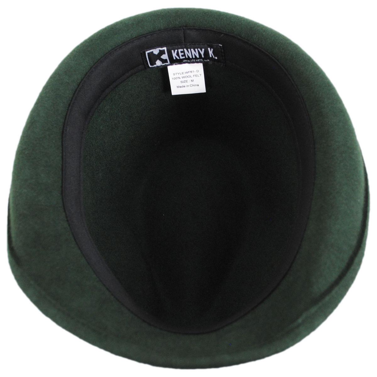Kenny K | Bavarian Alpine Wool Felt Trilby Fedora Hat | 136250 | under | DARK GREEN