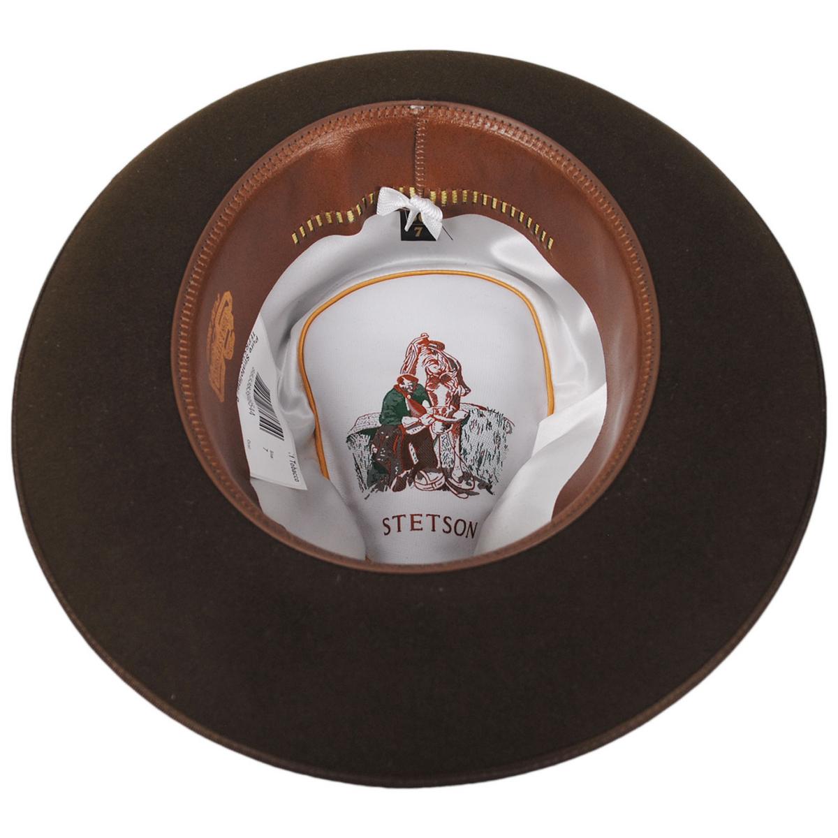 Stetson | Pure Stratoliner Beaver Fur Felt Fedora Hat | 130749 | under | TOBACCO