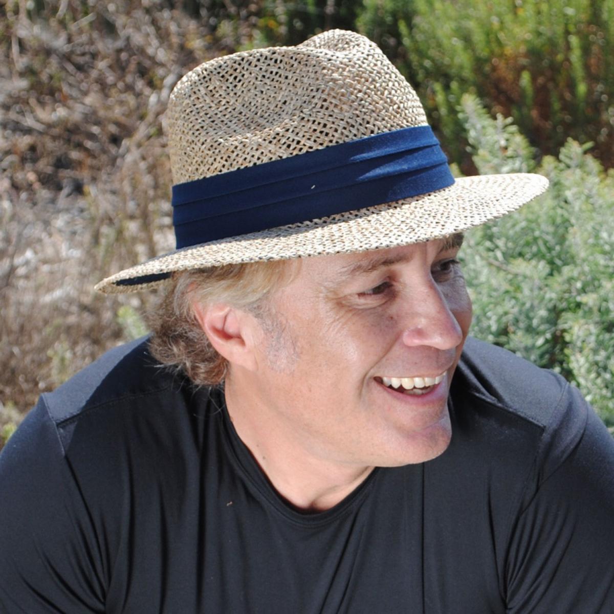 Jaxon Hats | Safari Seagrass Straw Fedora Hat | 129916 | lsmone | NATURAL/NAVY