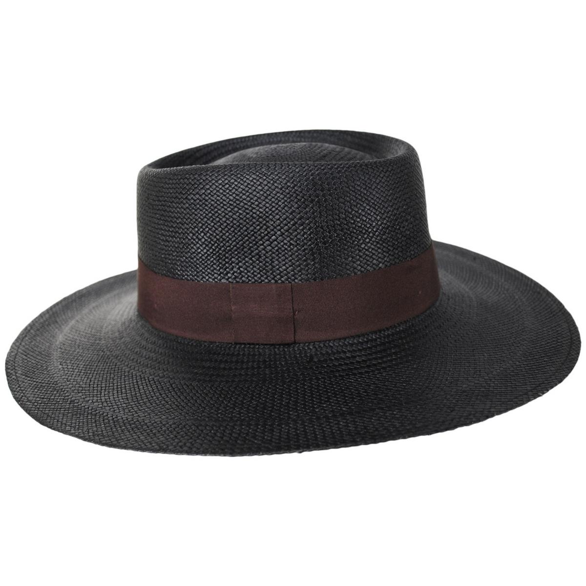 3 Regions Trade Co. | Gaucho Brisa Grade 4-5 Panama Straw Hat | 128752 | profile | BLACK/BROWN