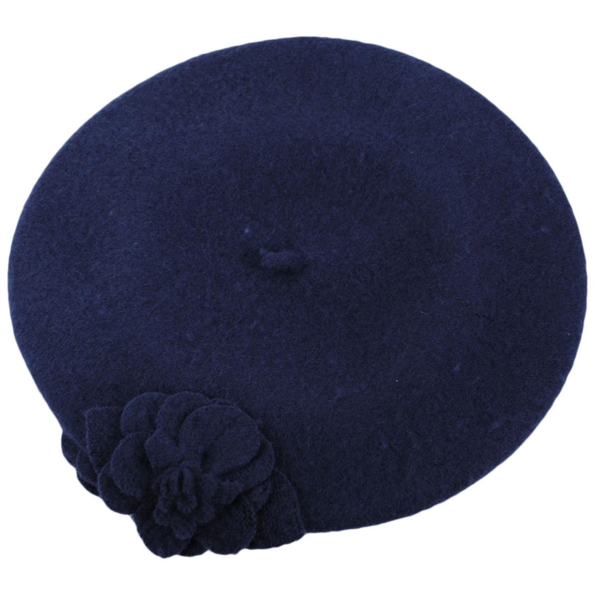 San Diego Hat Company | Fleur Wool Beret | 151613 | profile | NAVY