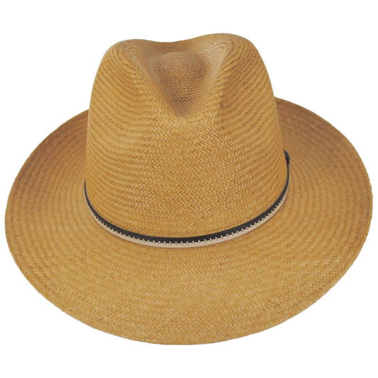 Bailey 1922 | Langdon Panama Straw Fedora Hat | 127934 | front | TAN