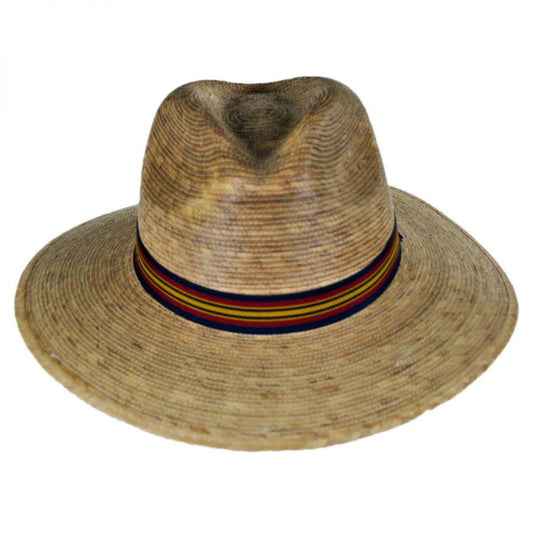 Tula Hats | Striped Band Explorer Palm Straw Fedora Hat | 128296 | front | TEA