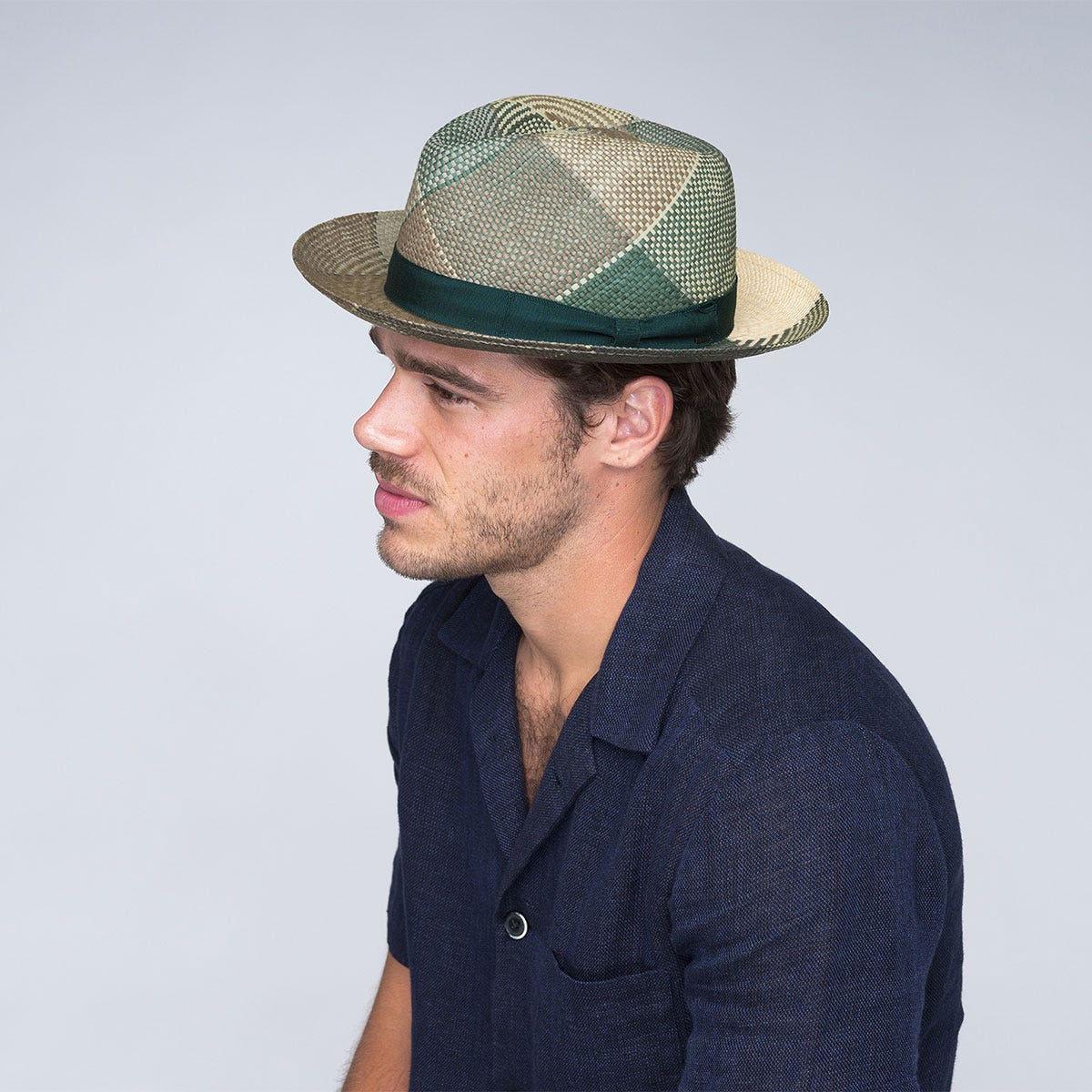 Bailey 1922 | Giger Panama Straw Fedora Hat | 127805 | lsmtwo | BLUE SURF PLAID