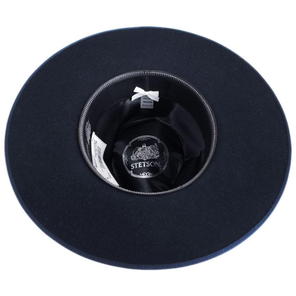 Stetson | Night Sky B Wool Felt Fedora Hat | 130720 | under | NAVY