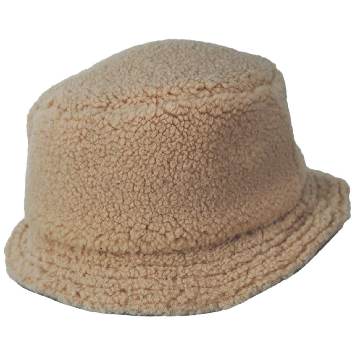 BRIXTON HATS | Vernon Reserve Vegan Shearling Bucket Hat | 185551 | detailone | SAND