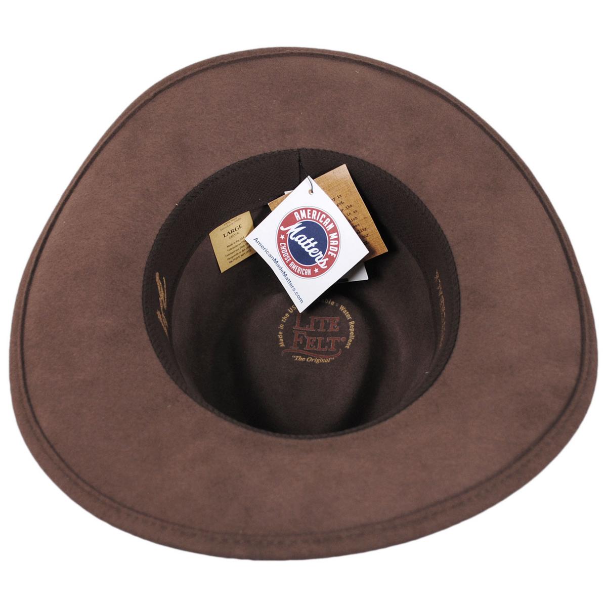 Bailey Western | Switchback Crushable Wool LiteFelt Aussie Hat | 130027 | under | PECAN