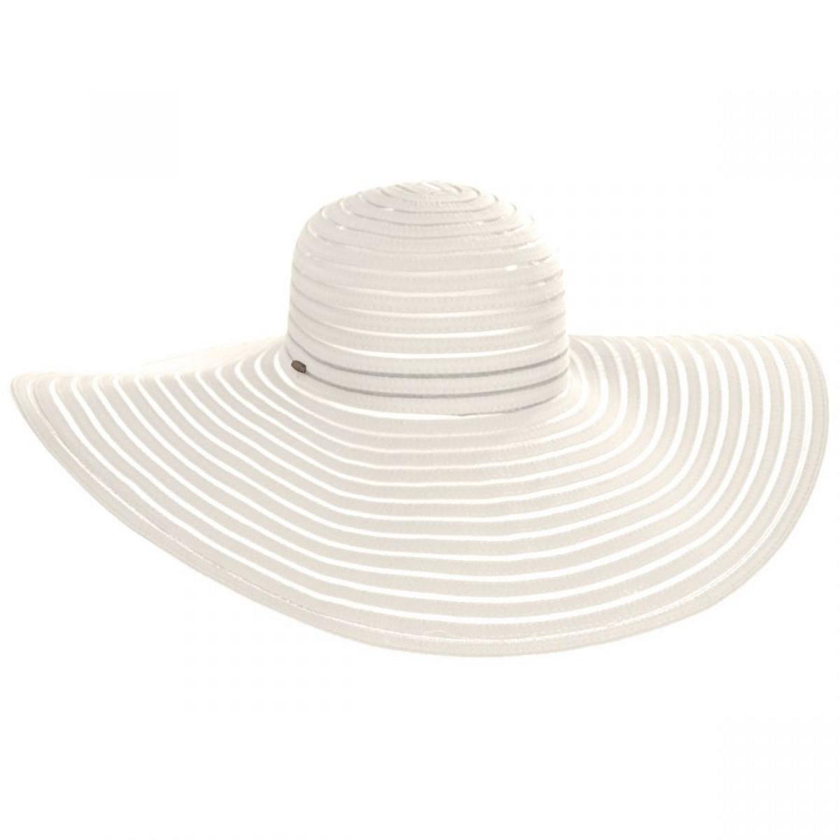 Karen Keith | Ribbon and Mesh Swinger Sun Hat | 102229 | lead | WHITE