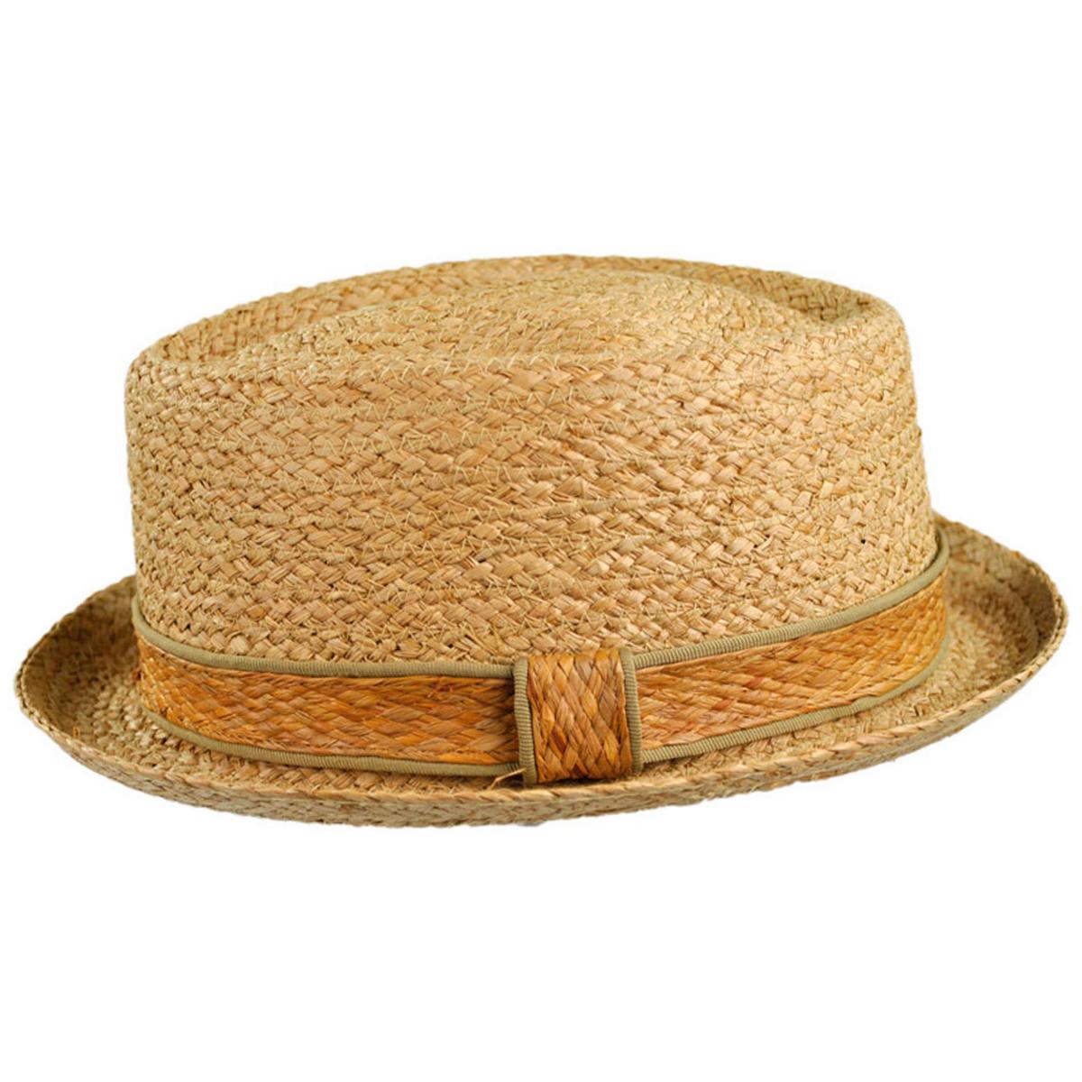 Jaxon Hats | Raffia Straw Diamond Crown Fedora Hat | 129002 | profile | NATURAL