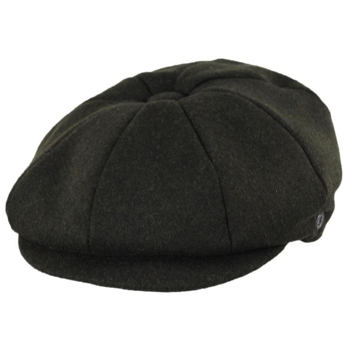 Jaxon Hats | Harlem Wool Blend Newsboy Cap | 167791 | lead | OLIVE GREEN