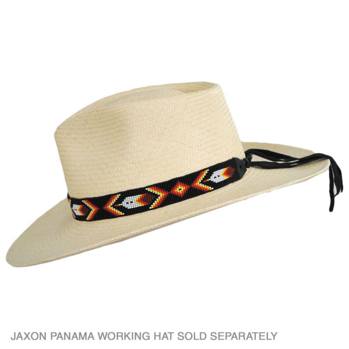 SunBody Hats | Feather and Diamond Beaded Hat Band | 602629 | profile | BLACK