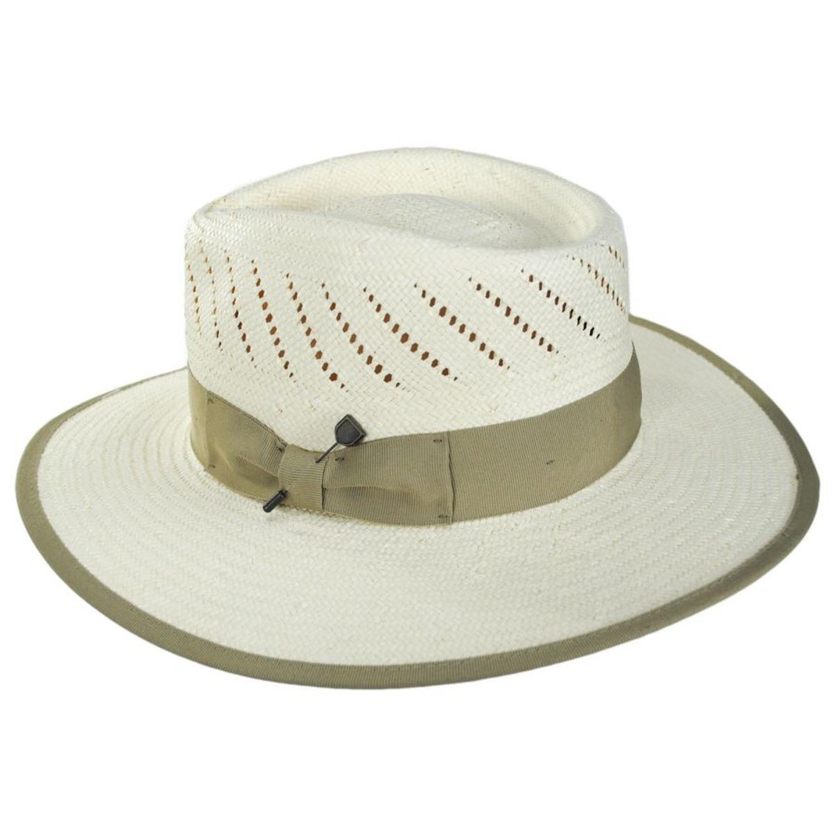BRIXTON HATS | Bandera Reserve Shantung Straw Fedora Hat | 128351 | profile | NATURAL