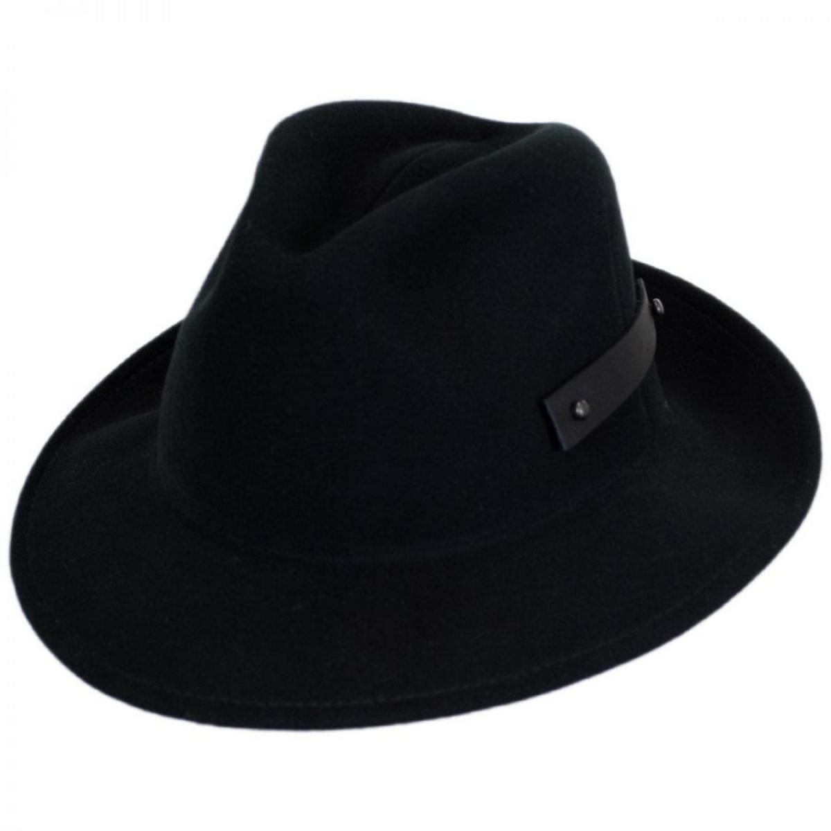 Bailey 1922 | Boley Wool LiteFelt Roll Up Fedora Hat | 130326 | lead | BLACK