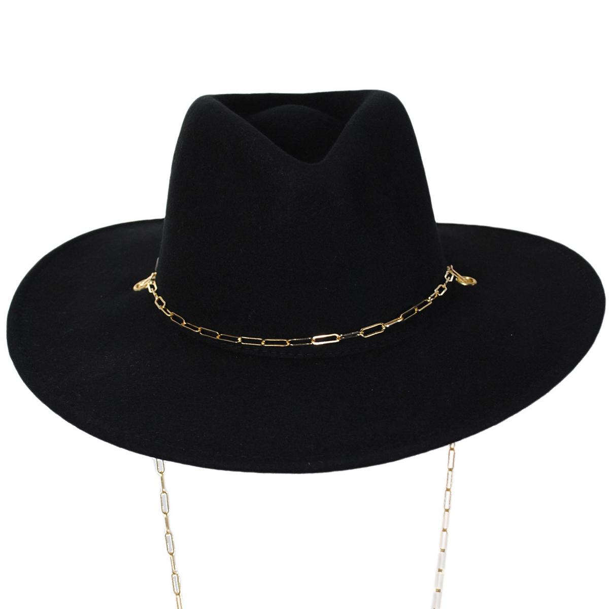 Scala | Candace Wool Felt Fedora Hat | 123494 | top | BLACK