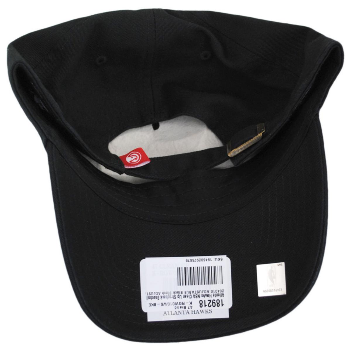 47 Brand | Atlanta Hawks NBA Clean Up Strapback Baseball Cap Dad Hat | 204010 | under | BLACK