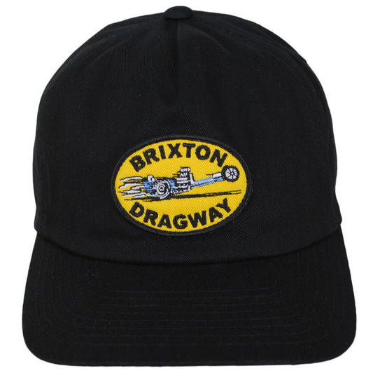 BRIXTON HATS | Dragway MP Cotton Snapback Baseball Cap | 201838 | front | BLACK
