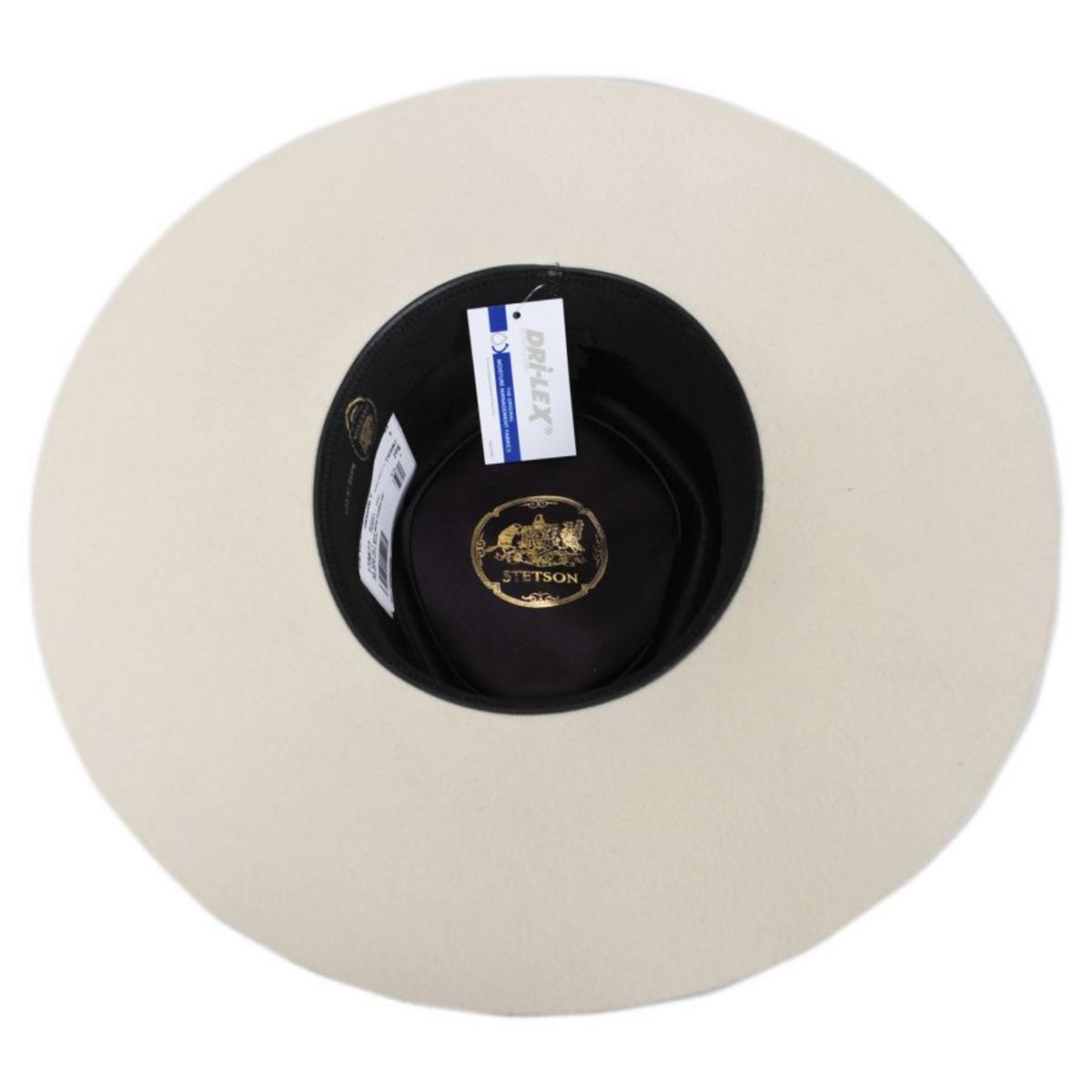 Stetson | Sol Wide Brim Wool Felt Fedora Hat | 130723 | under | BONE