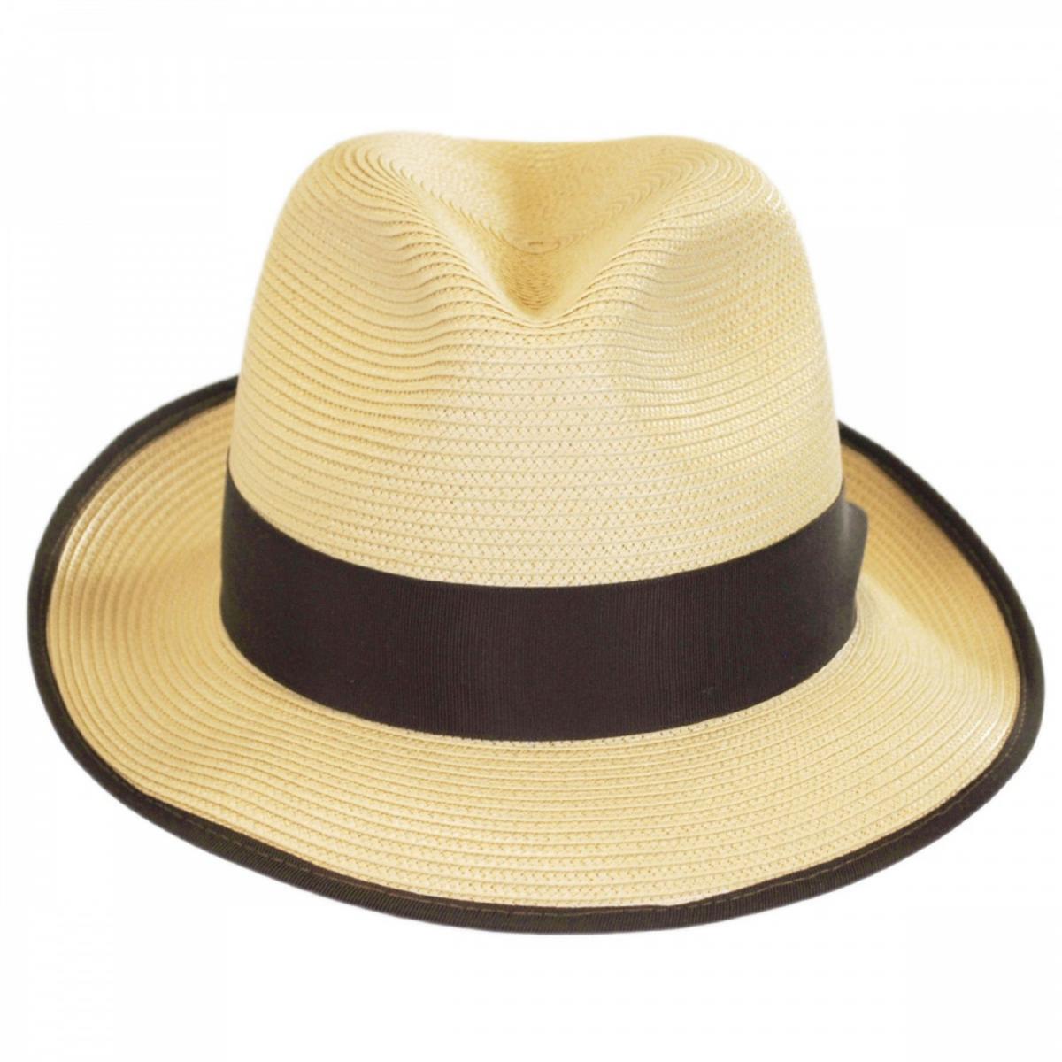 Stetson | Latte Florentine Milan Straw Fedora Hat | 126959 | front | SAND