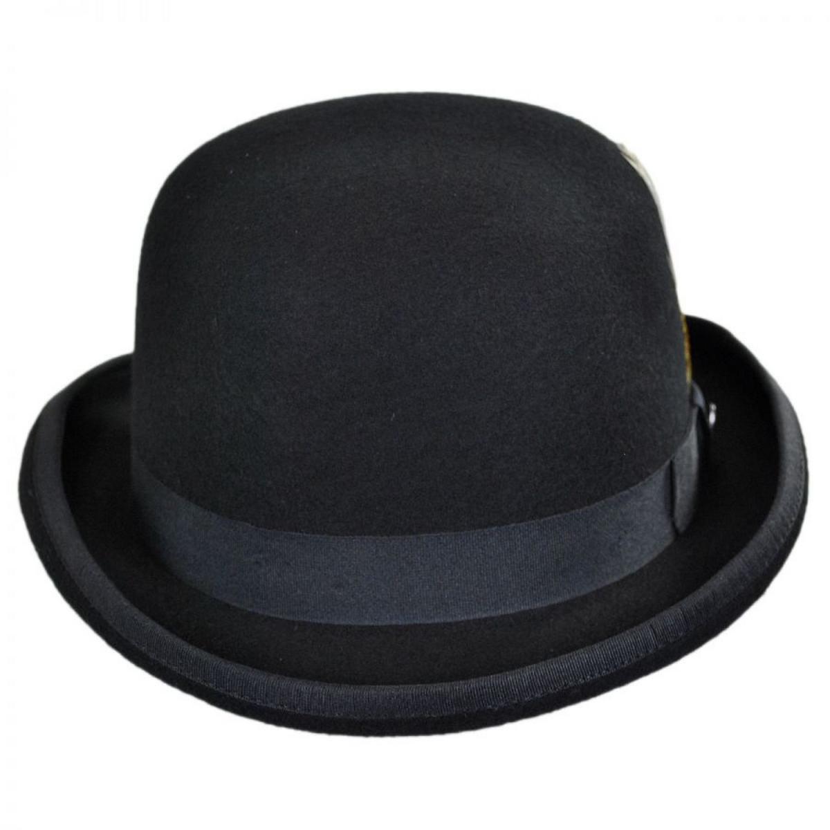 Jaxon Hats | English Wool Felt Bowler Hat | 132055 | front | BLACK