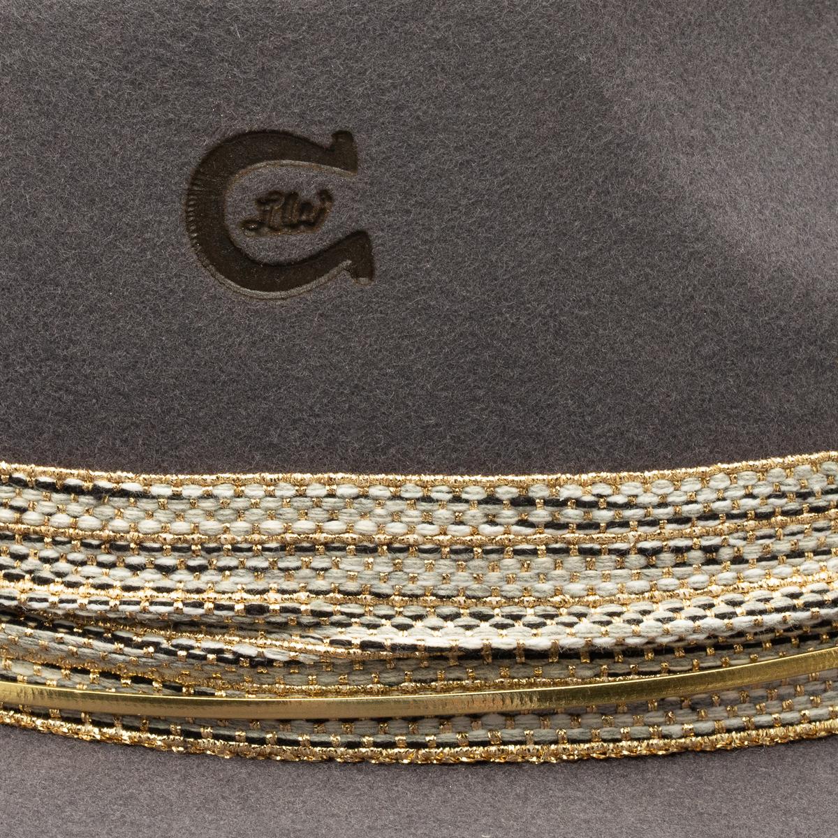 Charlie 1 Horse | Lainey Wilson Smoke Ain't Clear Wool Felt Western Hat | 124965 | detailtwo | GRANITE