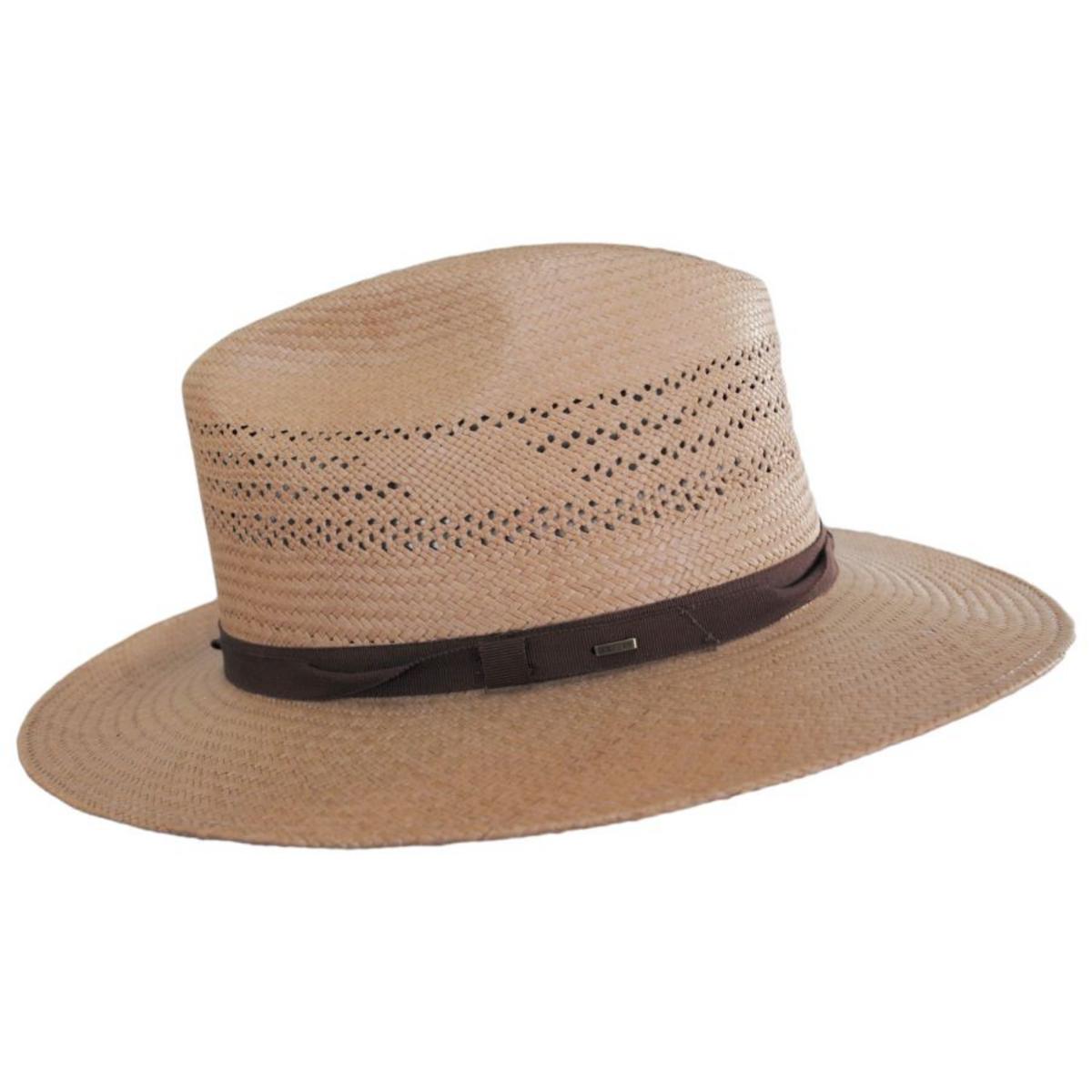 Bailey 1922 | Coram Panama Straw Fedora Hat | 127736 | profile | TAWNY