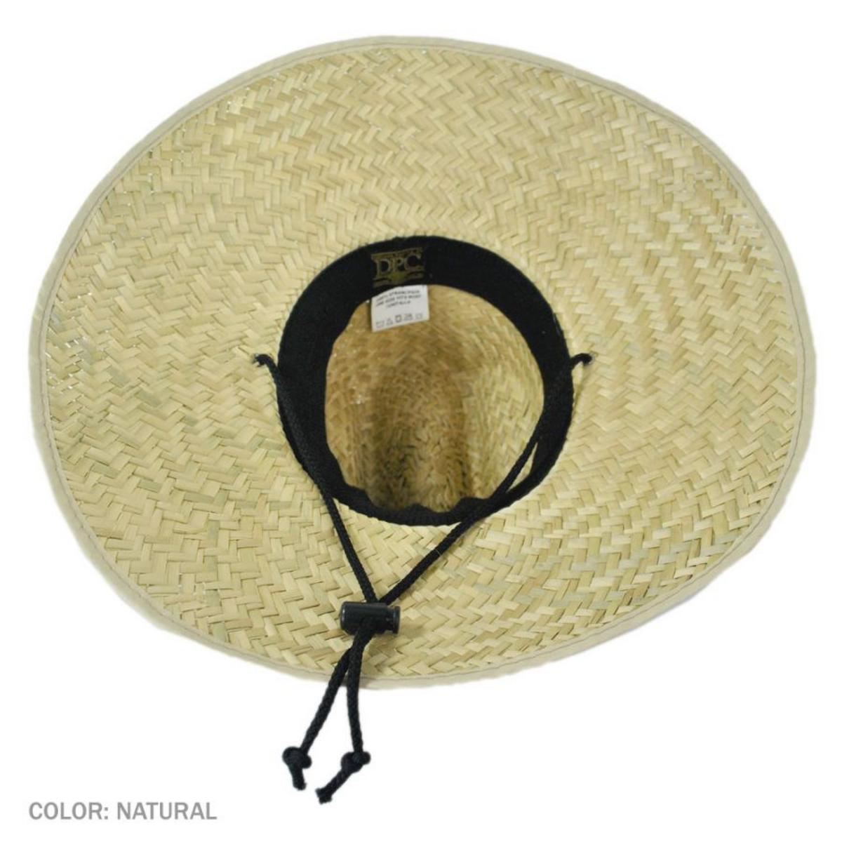 Dorfman Pacific | Palm Leaf Straw Lifeguard Hat with Bound Brim | 126162 | under | NATURAL