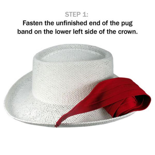 Dorfman Pacific | Cotton Twill 3-Pleat Puggaree Hat Band | 602105 | front | BLACK