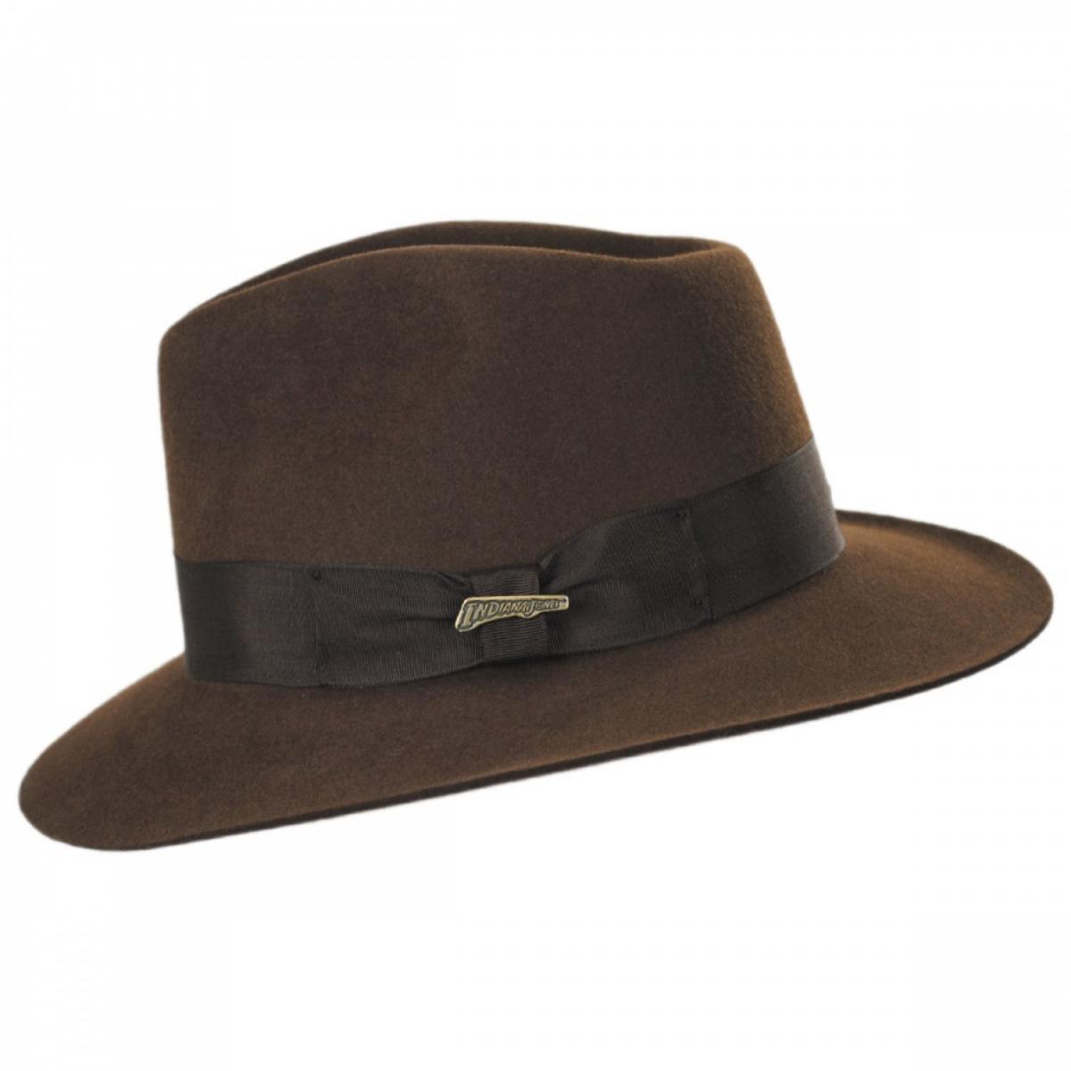 Indiana Jones | Officially Licensed Fur Felt Fedora Hat | 130405 | profile | BROWN