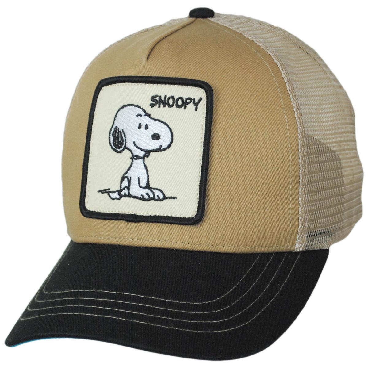 Peanuts | Snoopy Mesh Trucker Snapback Baseball Cap | 201302 | lead | TAN