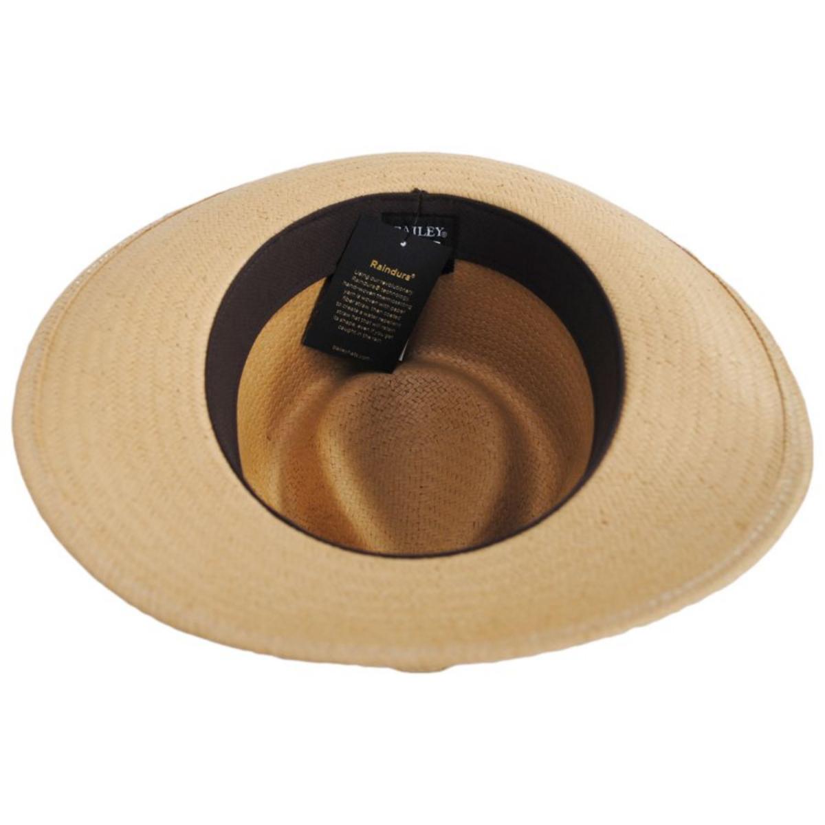 Bailey 1922 | Adlay Raindura Straw Fedora Hat | 127742 | under | DARK NATURAL