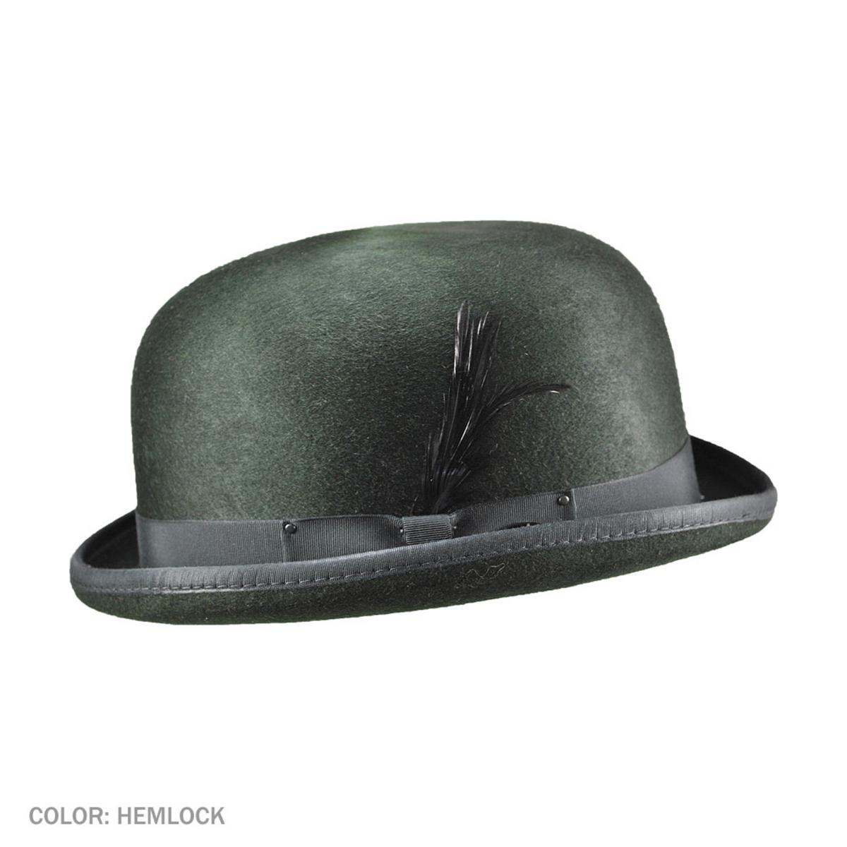 Bailey 1922 | Heritage Harker Wool Felt Bowler Hat | 130032 | profile | HEMLOCK