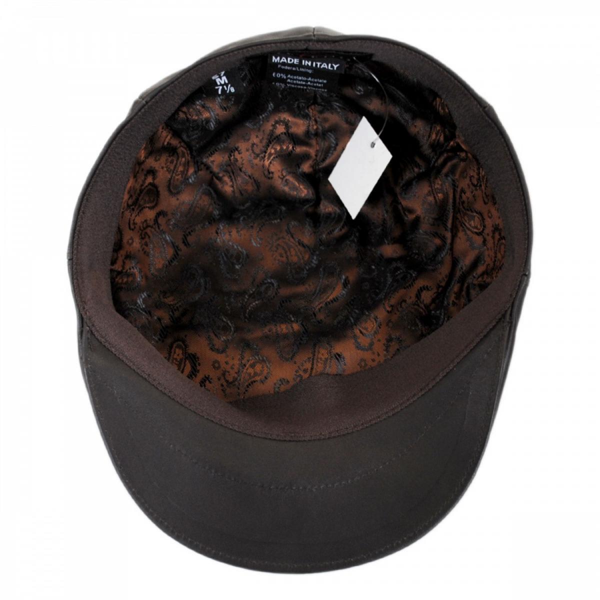 Stefeno Hats | Lambskin Luxe Ascot Cap | 171503 | under | BROWN