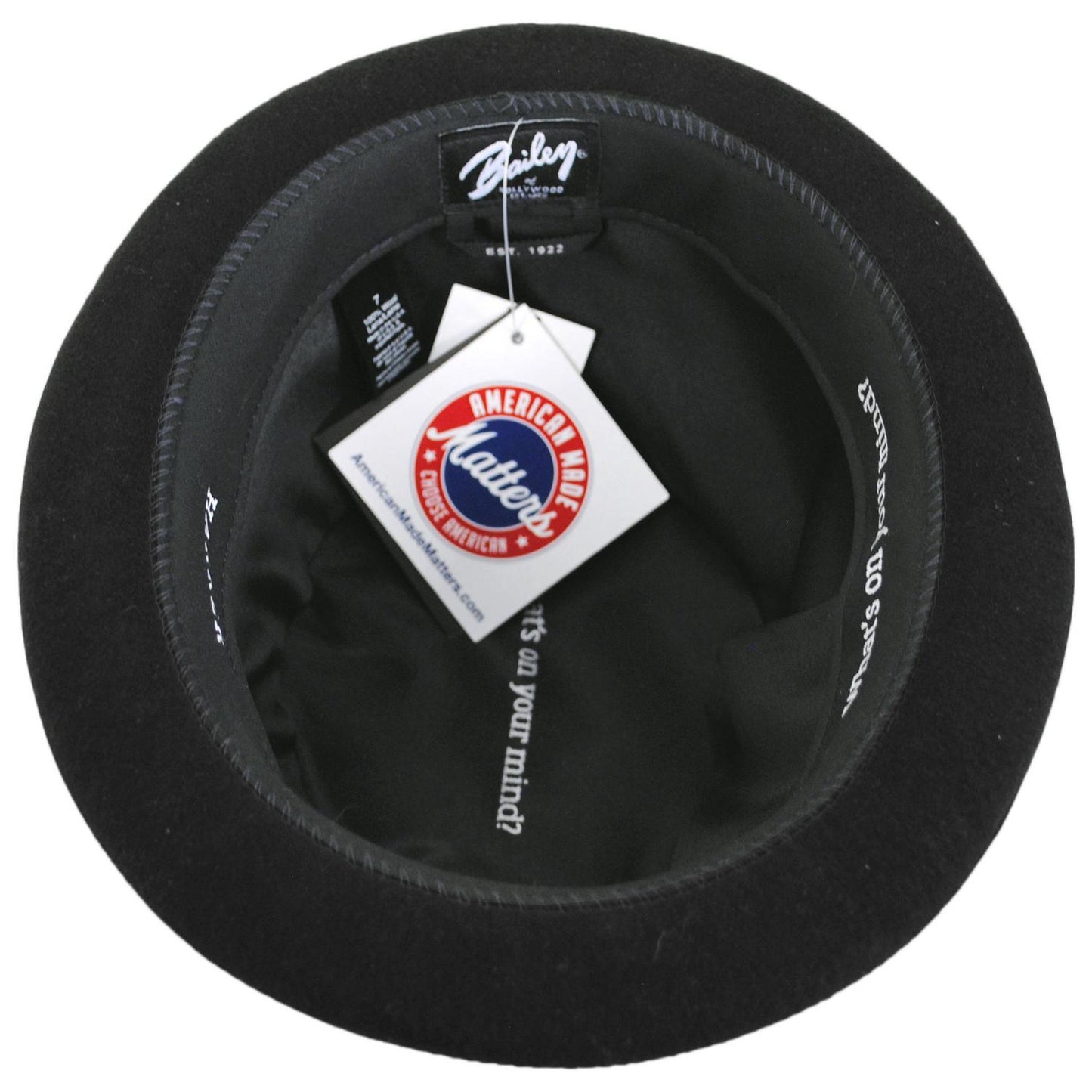 Bailey 1922 | Heritage Harker Wool Felt Bowler Hat | 130032 | under | BLACK