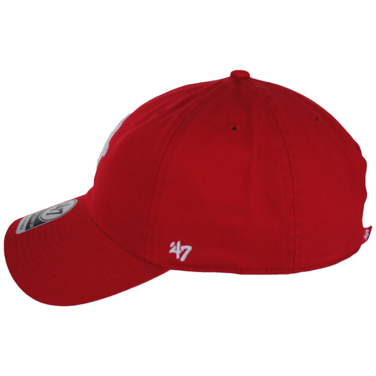 47 Brand | Houston Rockets NBA Clean Up Strapback Baseball Cap Dad Hat | 204050 | profile | RED