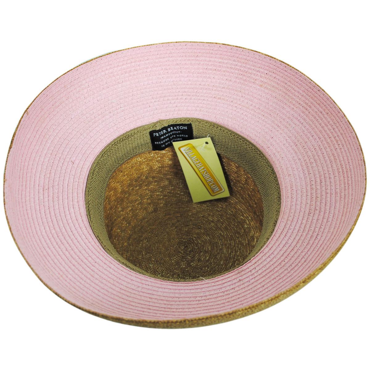 Peter Beaton | Think Pink Milan Straw Lampshade Sun Hat | 102236 | under | PINK