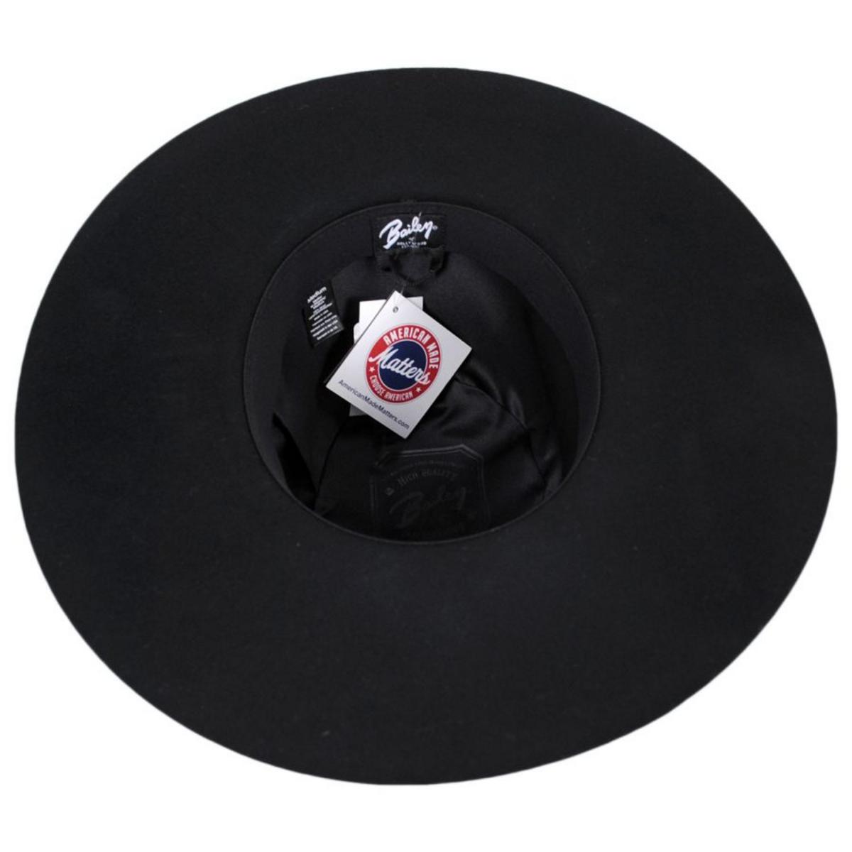 Bailey 1922 | Kisner Wool Felt Open Crown Hat | 130369 | under | BLACK