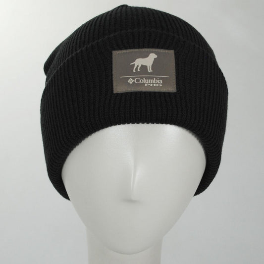 Columbia Sportswear | PHG Patch Acrylic Knit Cuffed Beanie Hat | 500748 | front | BLACK