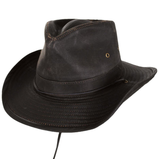 Dorfman Pacific | Weathered UPF 50+ Cotton Outback Hat | 400226 | lead | BROWN