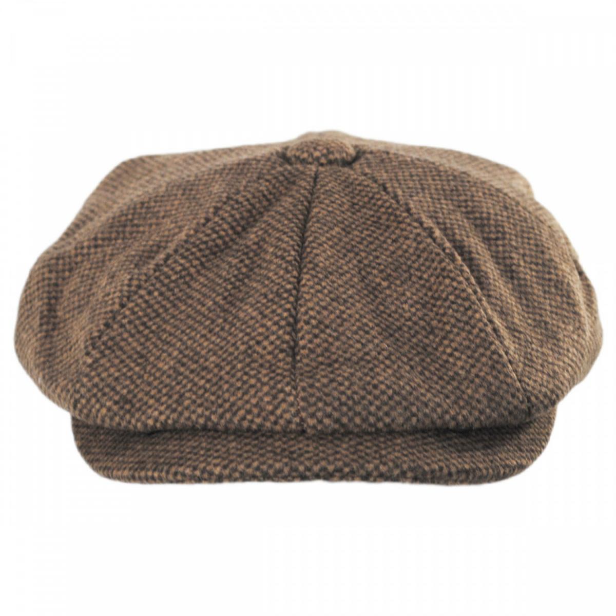 Jaxon Hats | Gotham Wool Blend Newsboy Cap | 167788 | front | TAN/BROWN