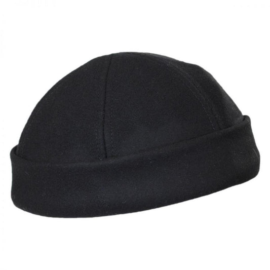 NEW YORK HAT CO | Six Panel Wool Skull Cap Beanie Hat | 142002 | profile | BLACK