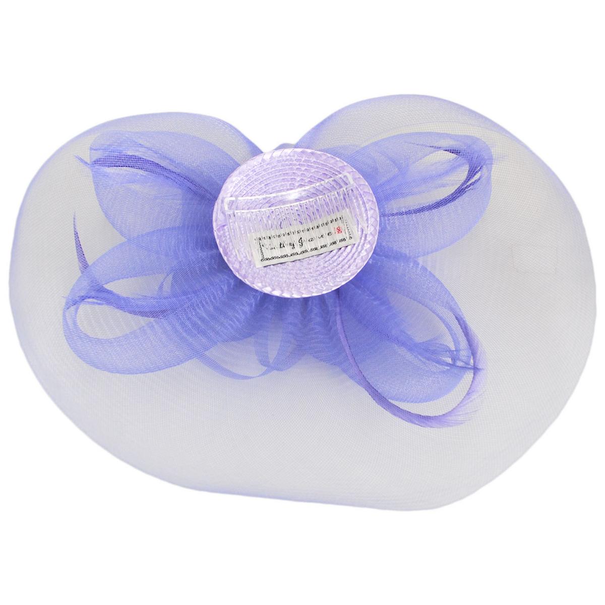 Kathy Jeanne | Firework Horsehair Mesh and Feather Fascinator Hat | 122411 | under | LAVENDER