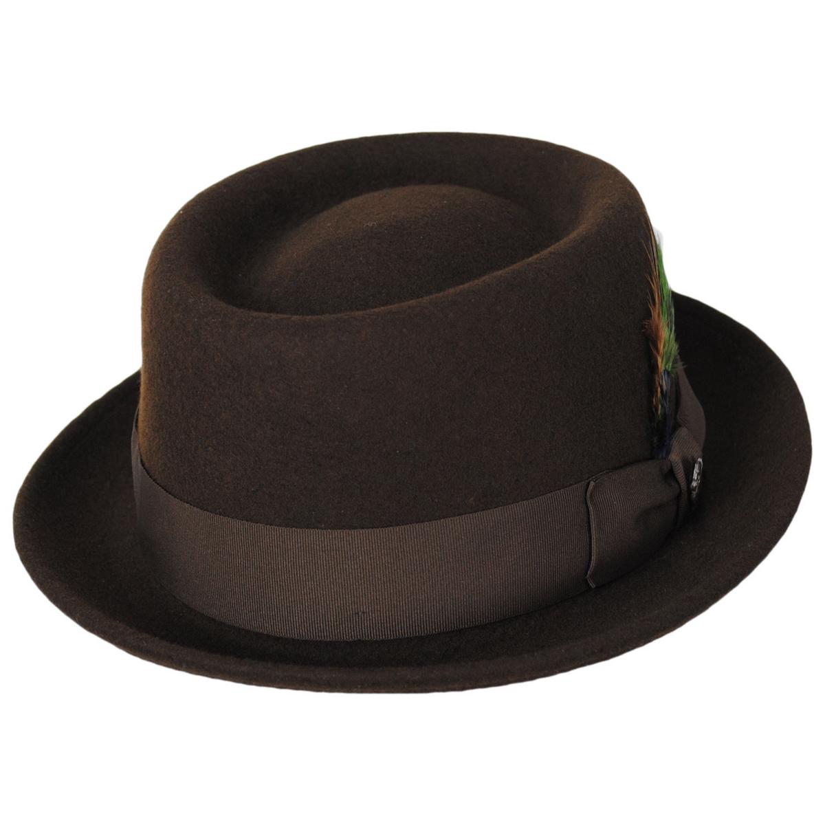 Bigalli | Stingy Brim Wool Felt Pork Pie Hat | 131413 | lead | CHOCOLATE