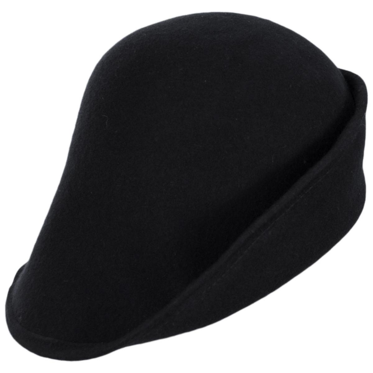 Kathy Jeanne | 6-Way Shapeable Wool Felt Cloche Hat | 124715 | detailfive | BLACK