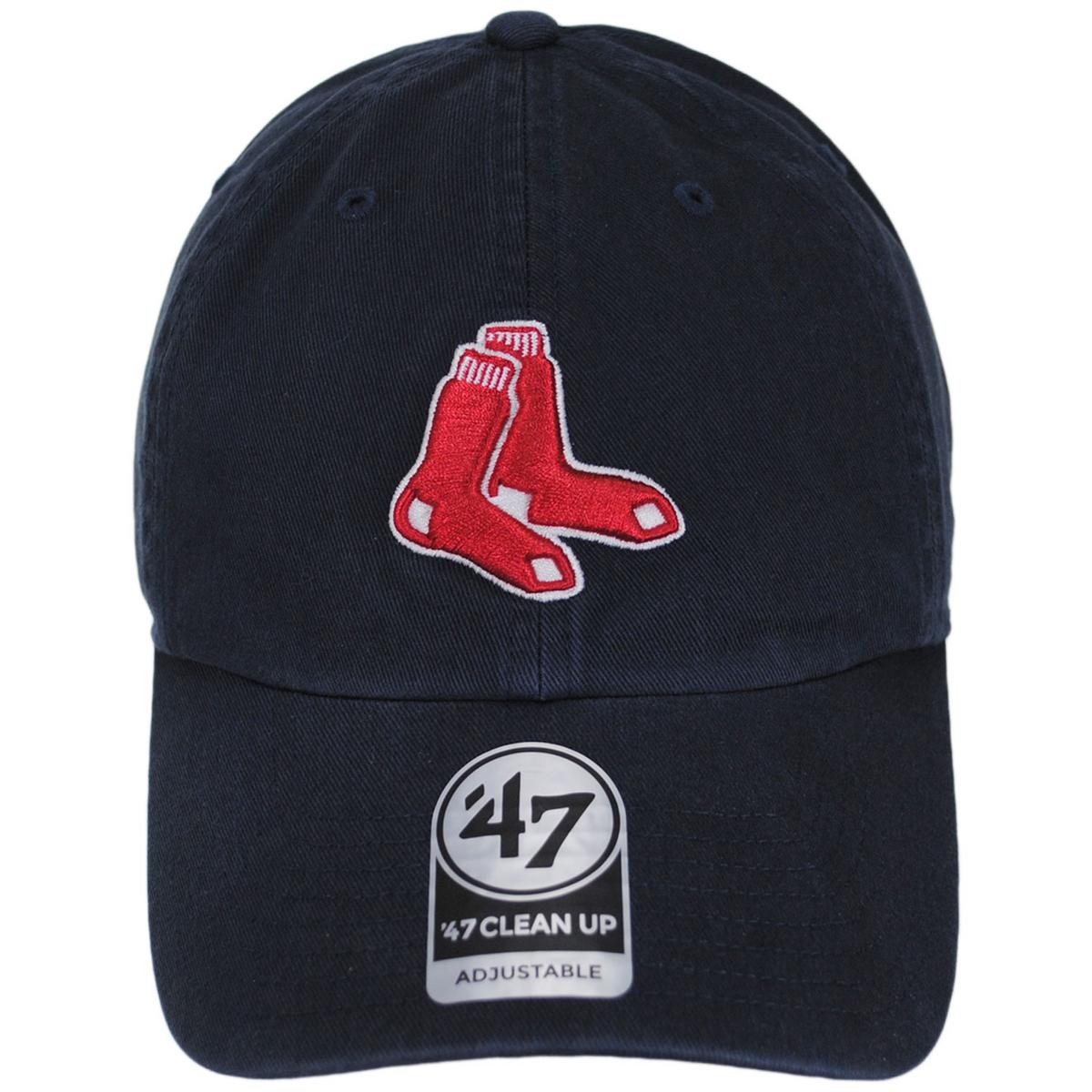 47 Brand | Boston Red Sox MLB Cooperstown Clean Up Strapback Baseball Cap Dad Hat | 203160 | front | NAVY BLUE