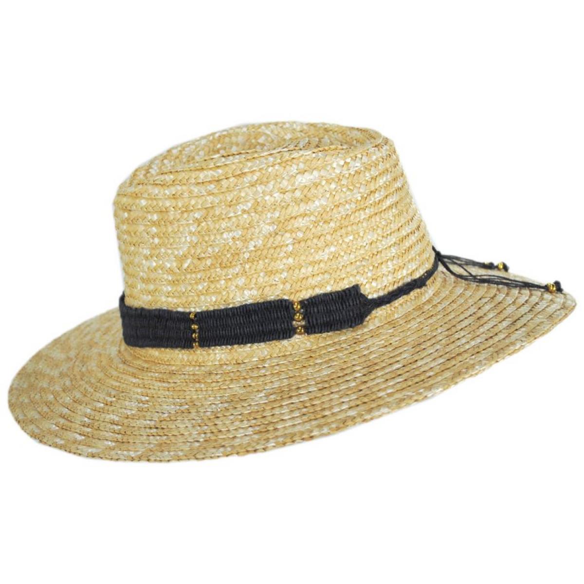 NIKKI BEACH | Alessia Milan Straw Fedora Hat | 102796 | profile | NATURAL/NAVY